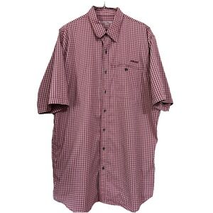 Ariat Tek Heat Series Men's Button Up Short Sleeve Shirt Large Tall LT RED PLAID